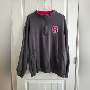 Men's Colosseum Gray NC State Wolfpack Tortugas Logo Quarter-Zip Jacket Sz XL